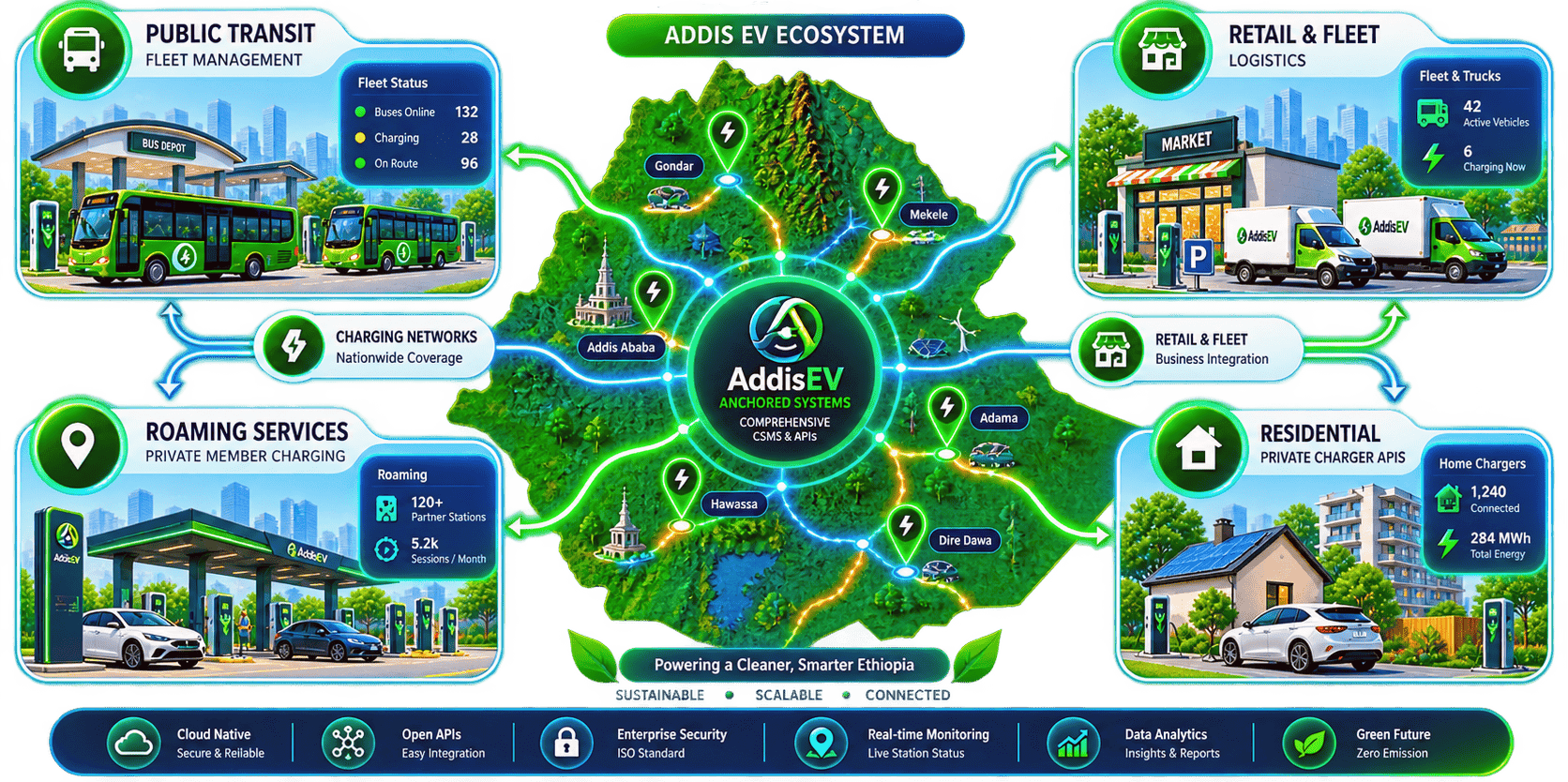 Fleet operators, utilities, municipalities, and enterprises using AddisEV